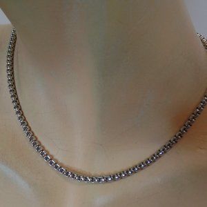Cookie Lee (stamped)  Silvertone Necklace Adjustable to 16"